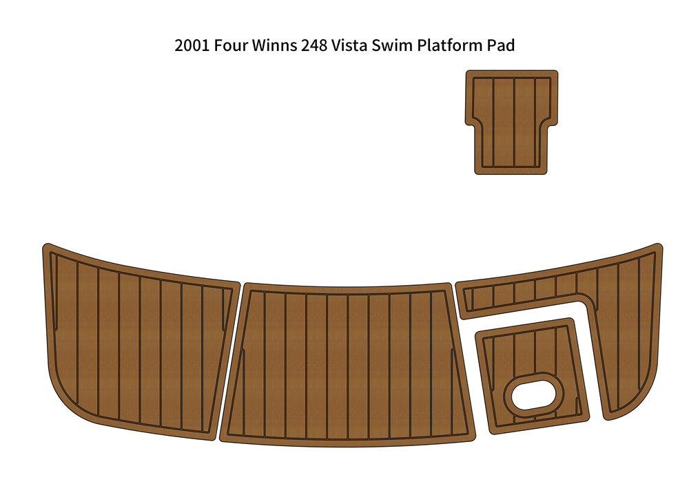 2001 Four Winns 248 Vista Swim Platform Boat EVA Faux Foam Teak Deck Floor Pad SeaDek MarineMat Gatorstep Style Self Adhesive