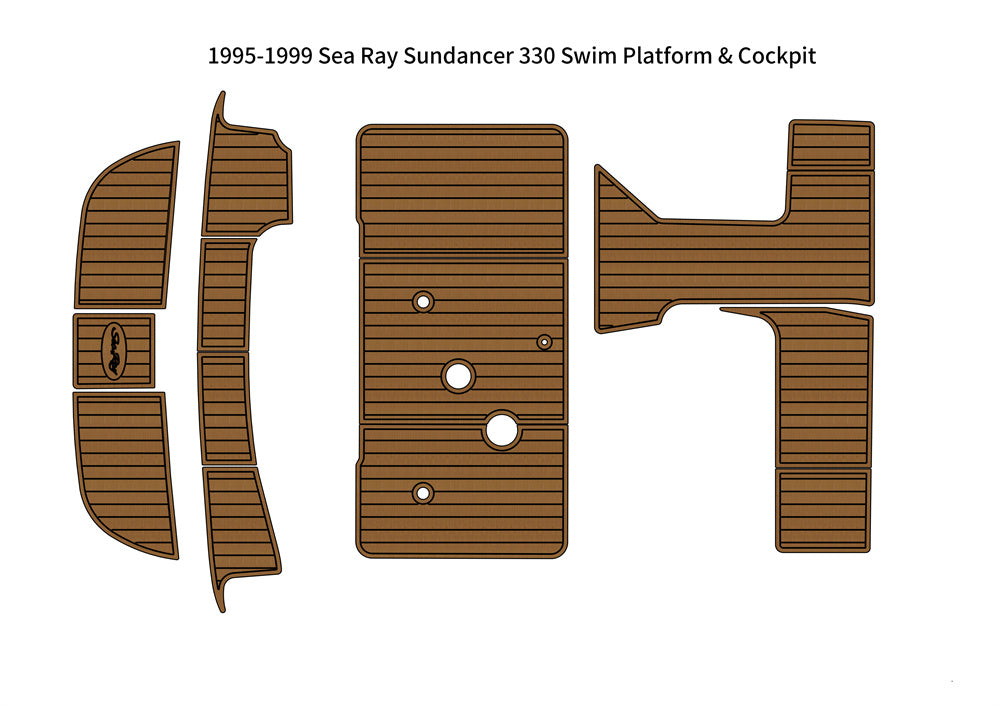 1995-1999 Sea Ray Sundancer 330 Swim Platform Cockpit Pad Boat EVA Foam Faux Teak Floor SeaDek MarineMat Gatorstep Style Self Adhesive