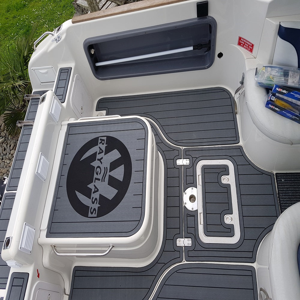 2002 Rayglass 730 Hardtop Swim Platform Cockpit Pad Boat EVA Foam Teak Floor Mat