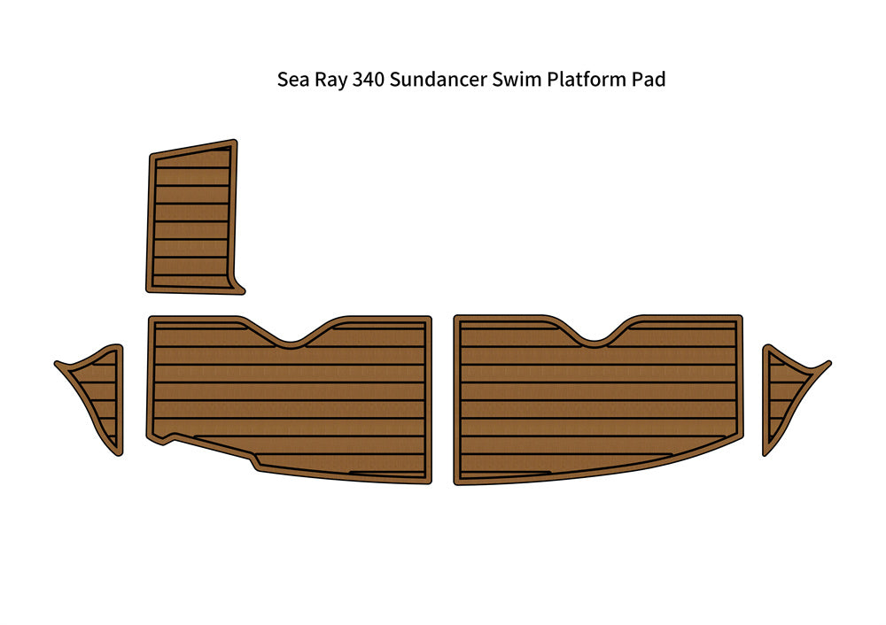 Sea Ray 340 Sundancer Swim Platform Pad Boat EVA Foam Faux Teak Deck Floor Mat SeaDek MarineMat Gatorstep Style Self Adhesive