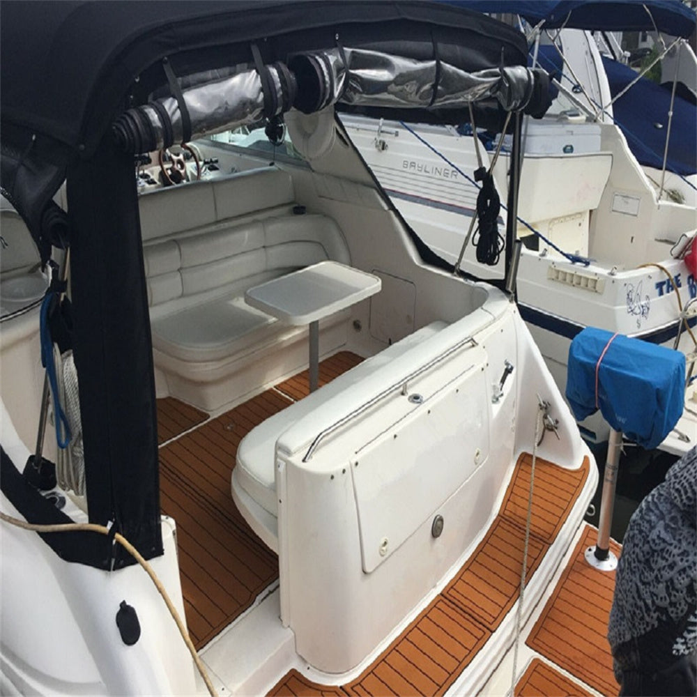 1995-1999 Sea Ray Sundancer 330 Swim Platform Cockpit Pad Boat EVA Foam Faux Teak Floor SeaDek MarineMat Gatorstep Style Self Adhesive