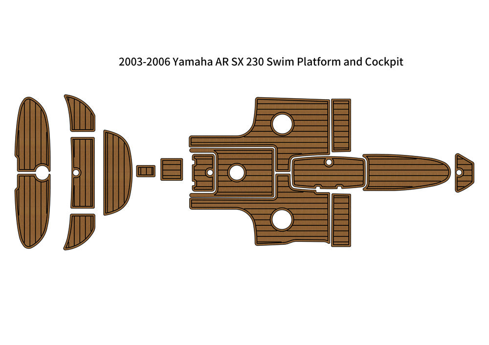 2003-2006 Yamaha AR SX 230 Swim Platform Cockpit Boat EVA Foam Teak Floor Pad Mat SeaDek MarineMat Style Self Adhesive