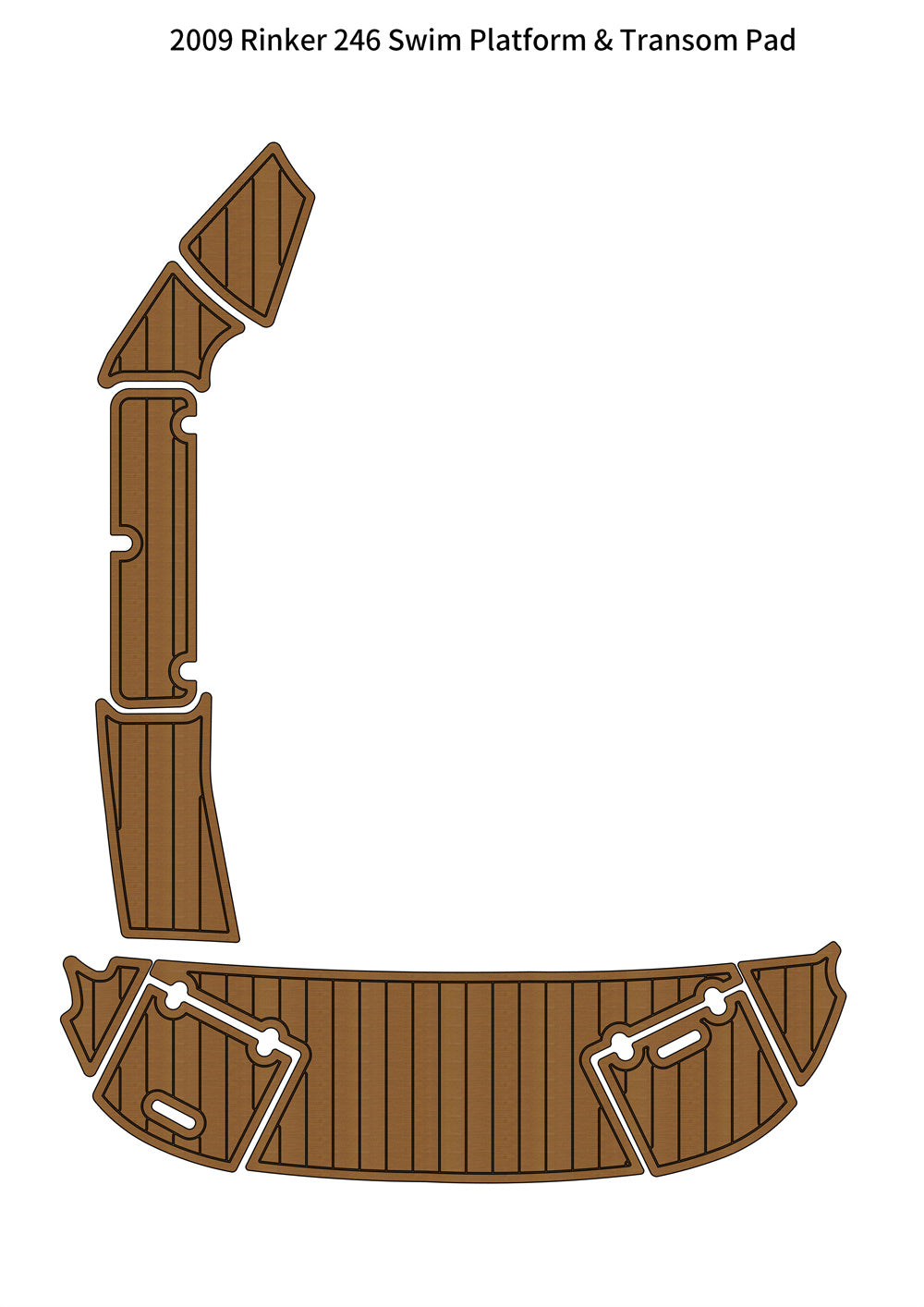 2009 Rinker 246 Swim Platform Step Pad Boat EVA Foam Faux Teak Deck Floor Mat SeaDek MarineMat Gatorstep Style Self Adhesive