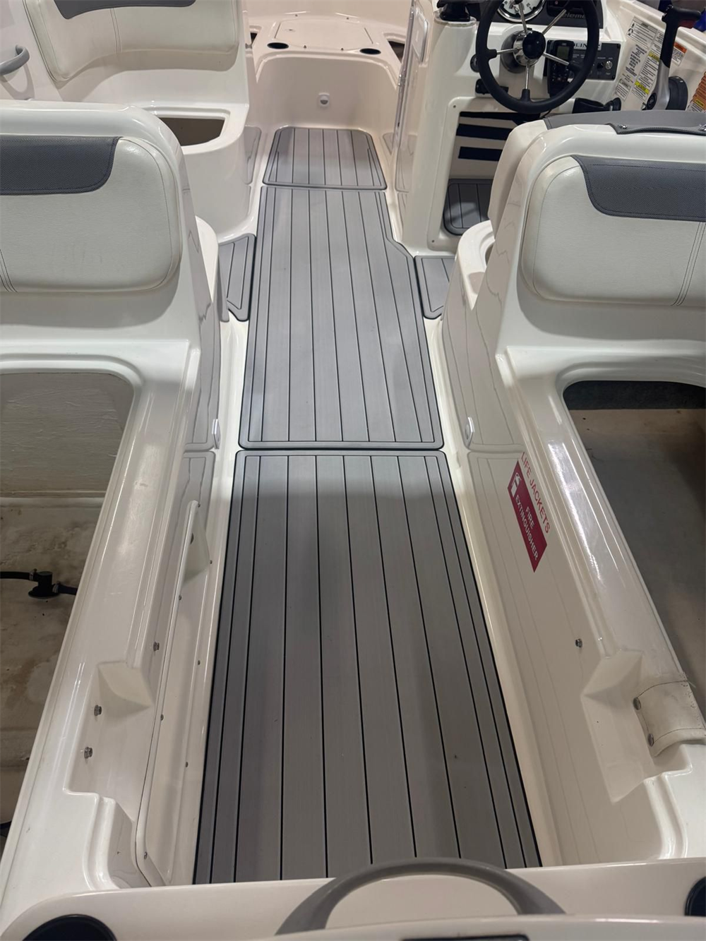 2016 Bayliner Element XL Swim Platform Cockpit Boat Pad EVA Foam Faux Teak Deck Floor Mat SeaDek MarineMat Gatorstep Style Self Adhesive