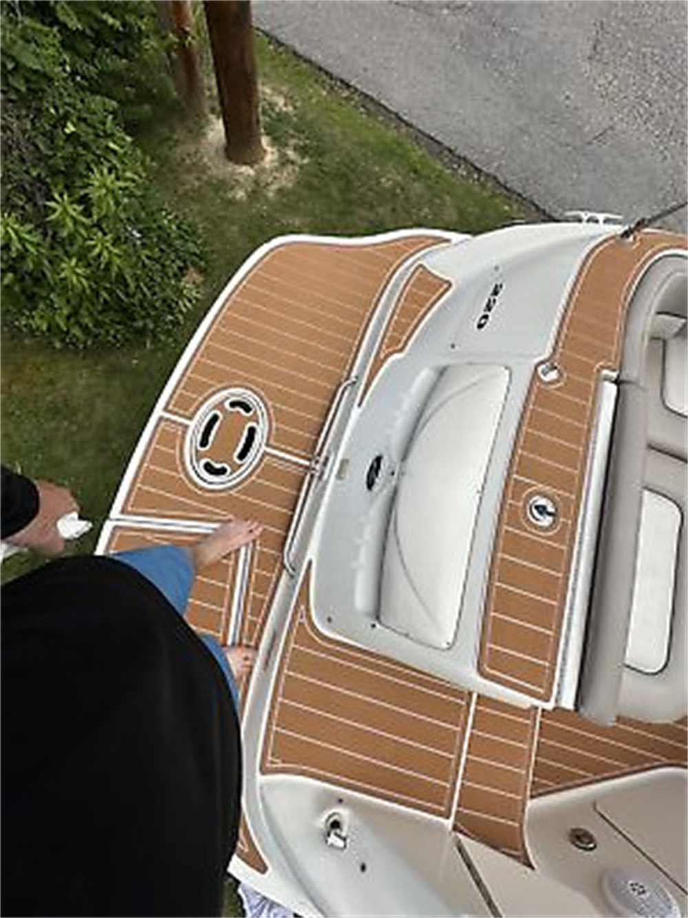 2004 Sea Ray Sundeck 220 Swim Platform Cockpit Pad Boat EVA Foam Teak Floor Mat SeaDek MarineMat Gatorstep Style Self Adhesive
