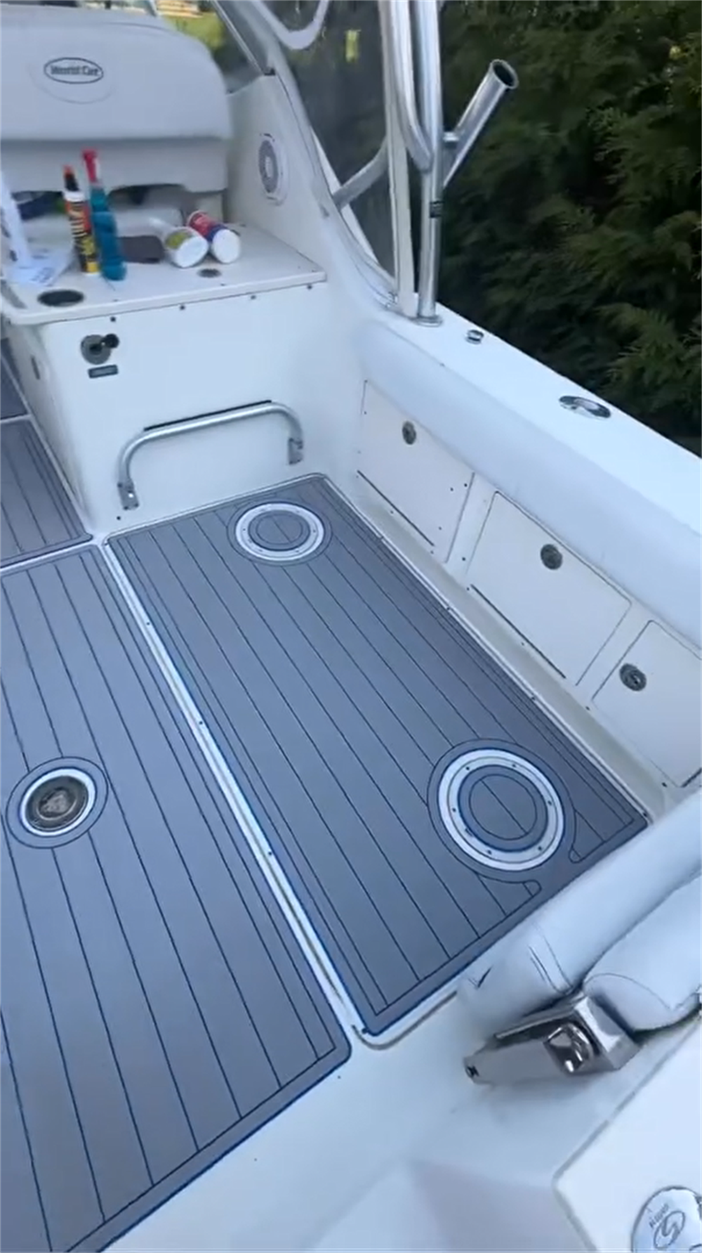 2008 World Cat 290 DC Cockpit Mat Boat EVA Teak Deck Floor Pad SeaDek MarineMat Style Self Adhesive SeaDek MarineMat Gatorstep Style Self Adhesive