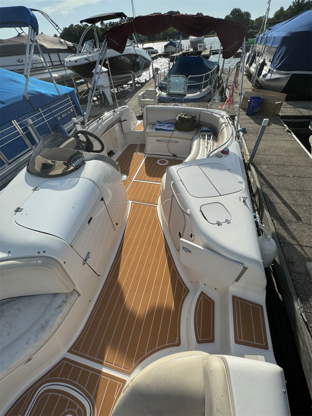 2000 Chaparral 252 Sunesta Swim Platform Cockpit Boat EVA Foam Teak Floor Pad Seadek MarineMat Gatorstep Style Self Adhesive