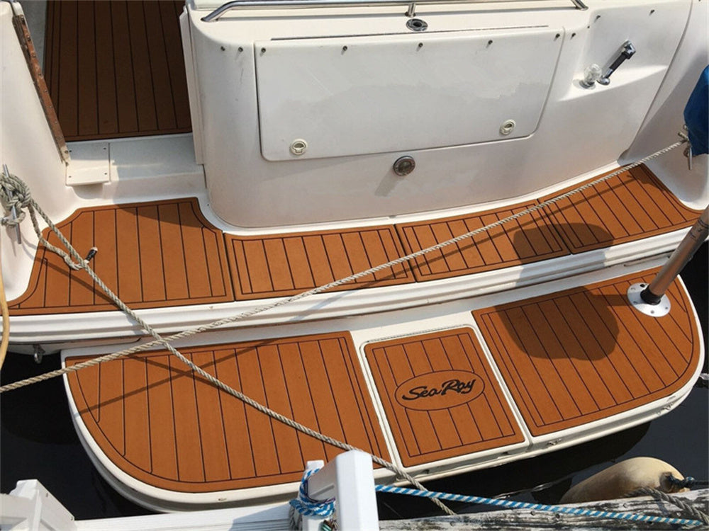 2004-2014 Joker Boat Clubman 26 Rib Cockpit Pad Boat EVA Foam Faux Teak Floor Mat SeaDek MarineMat Style Self Adhesive