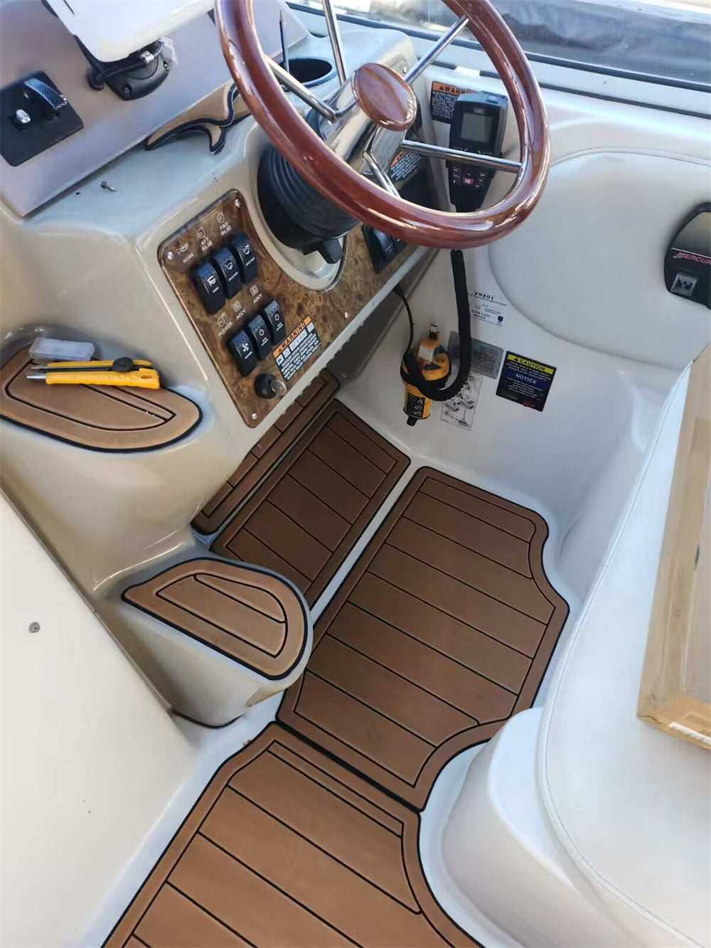 2001 Bayliner 2655 Swim Platform Cockpit Pad Boat EVA Foam Faux Teak Floor Mat SeaDek MarineMat Gatorstep Style Self Adhesive