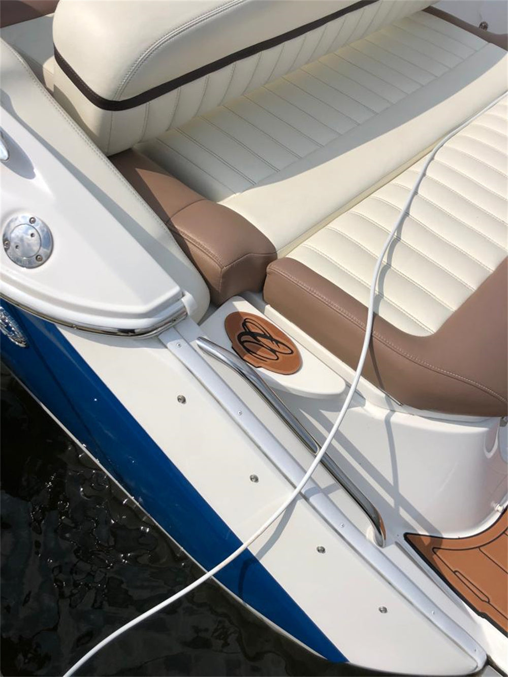 2017 Cobalt 24 SD Swim Step Transom Pad Boat EVA Foam Faux Teak Deck Floor Mat SeaDek MarineMat Gatorstep Style Self Adhesive