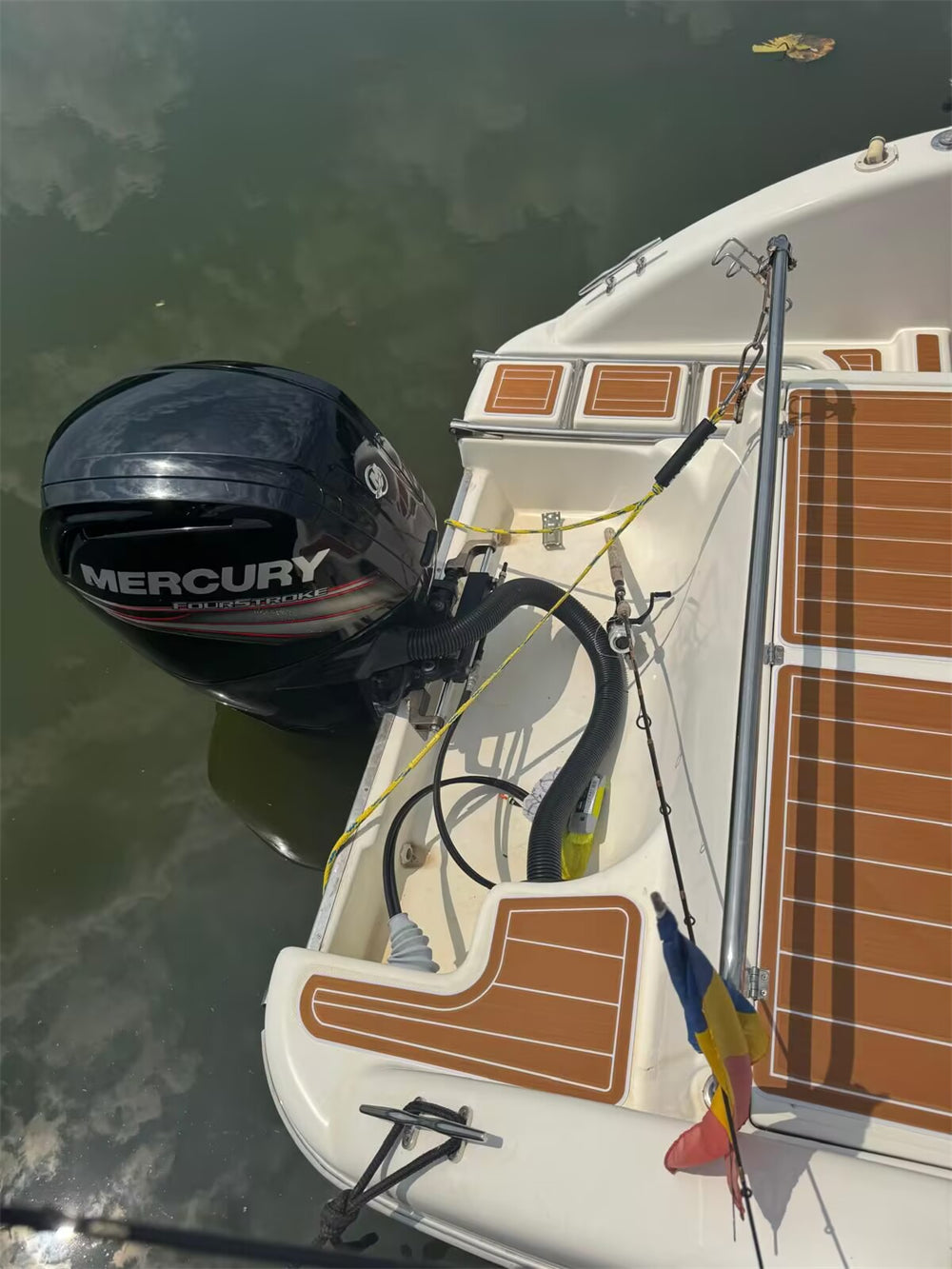 2001 Sessa Key Largo 21 Swim Platform Cockpit Boat EVA Foam Faux Teak Deck Floor Mat Seadek MarineMat Style Self Adhesive