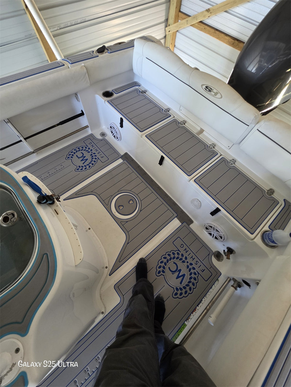 2019 Sea Hunt Ultra 234 Swim Platform Cockpit Boat EVA Foam Faux Teak Deck Floor Mat Pad SeaDek MarineMat Style Self Adhesive