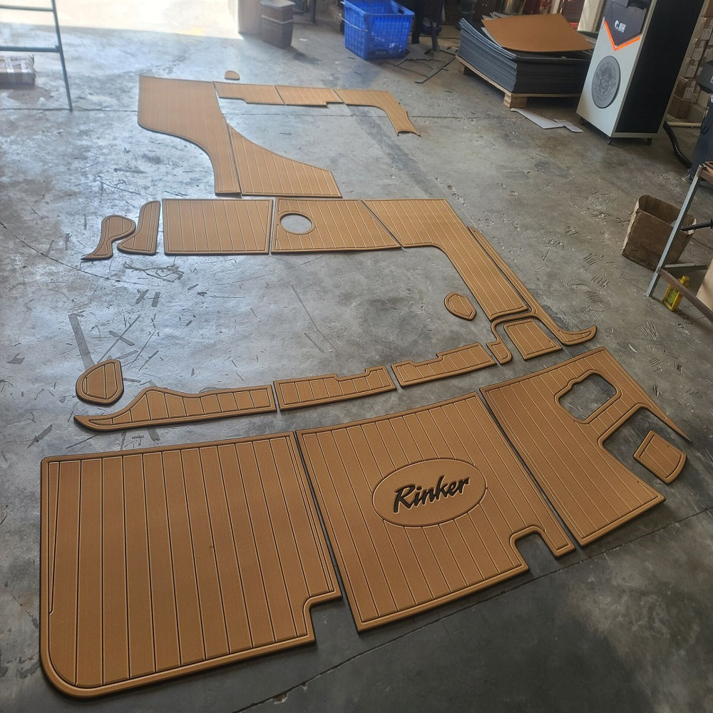 2003 Rinker 342 Swim Platform Cockpit Pad Boat EVA Foam Faux Teak Deck Floor Mat SeaDek MarineMat Gatorstep Style Self Adhesive