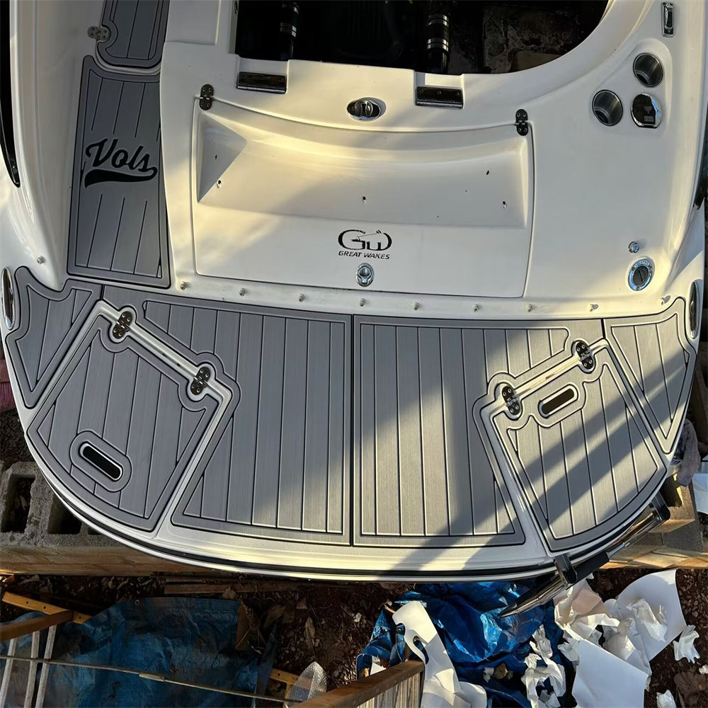 2009 Rinker Cuddy Captiva 246CC Swim Platform Cockpit Bow Pad Boat EVA Foam Faux Teak Floor Mat SeaDek Marine Mat Gatorstep