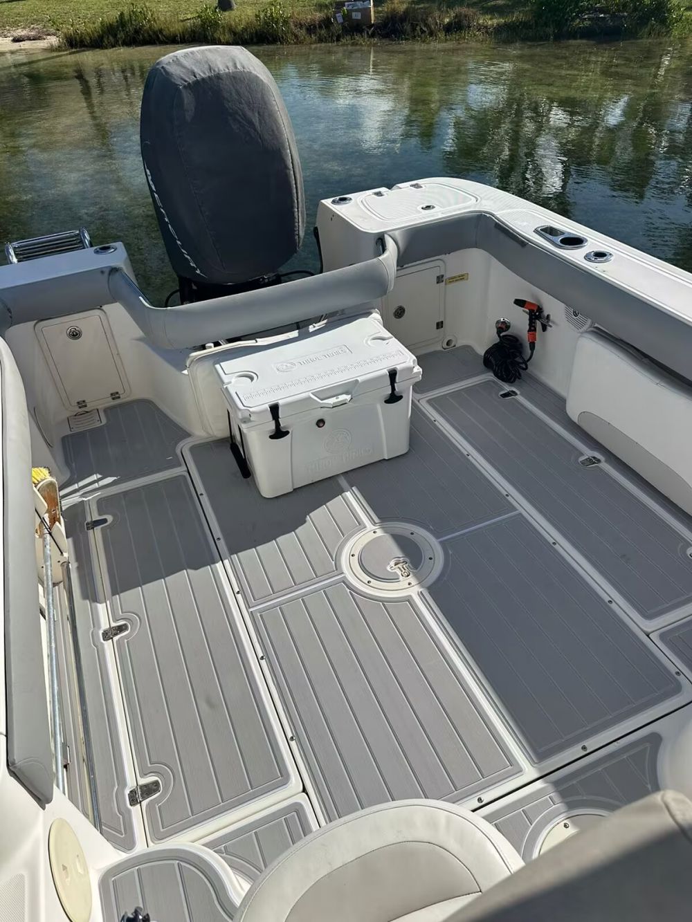 2006 Boston Whaler 235 Conquest Cockpit Pad Boat EVA Foam Faux Teak Floor Mat SeaDek MarineMat Gatorstep Style Self Adhesive