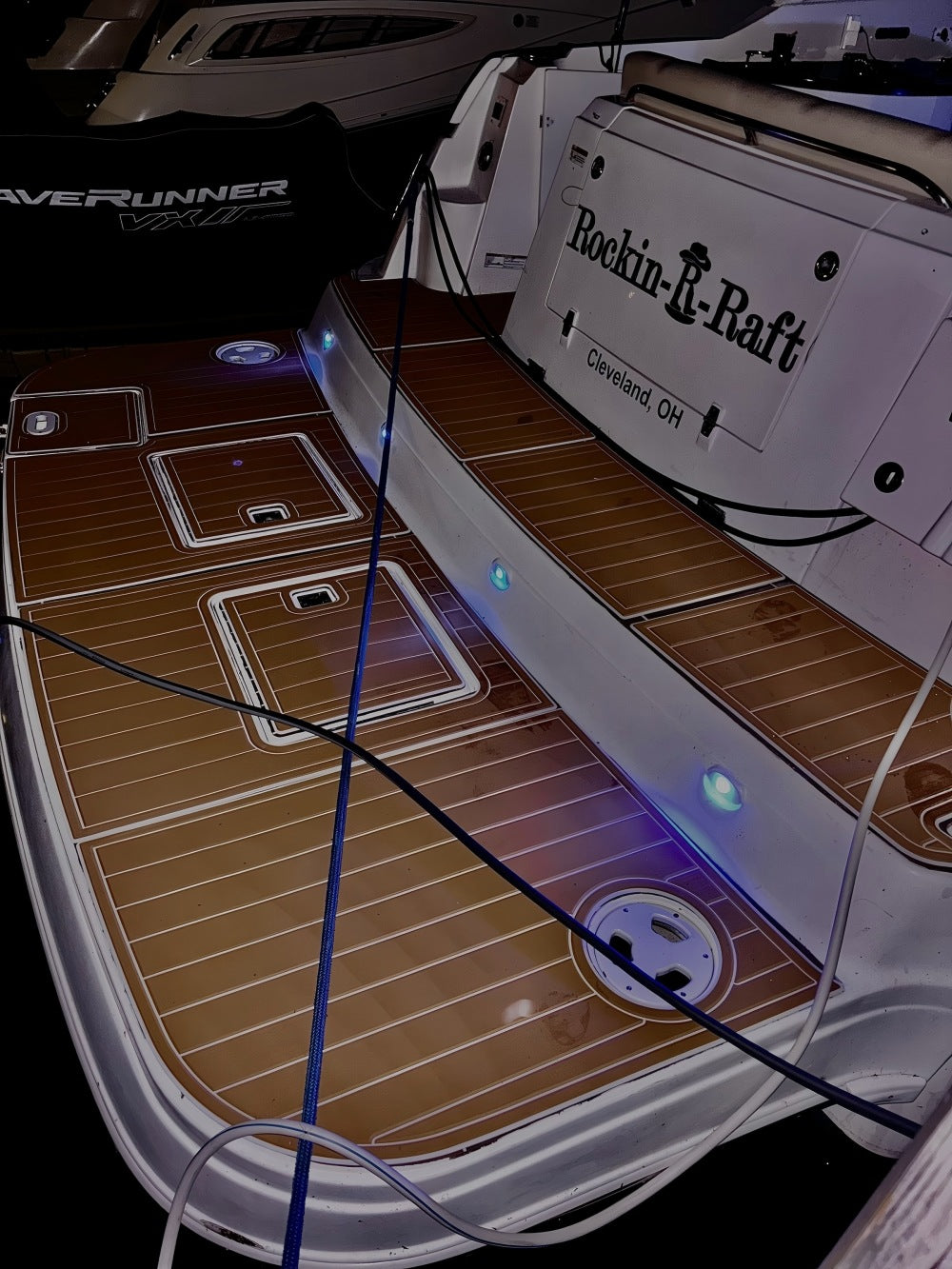 2008 Four Winns 378 Vista Swim Platform Cockpit Pad Boat EVA Teak Deck Floor Mat