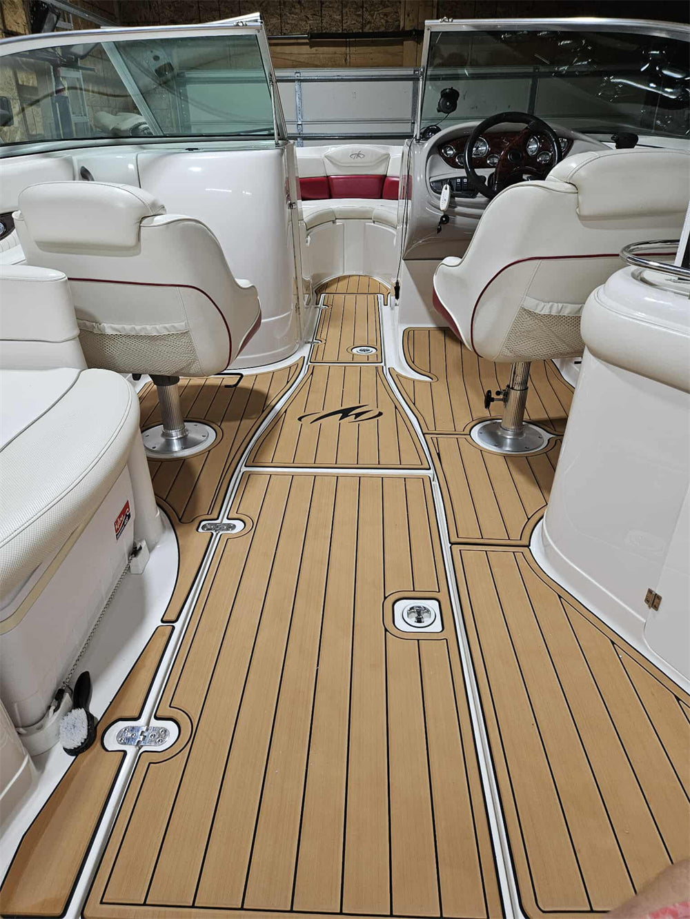 2009 Monterey 248 Swim Platform Cockpit Pad Boat EVA Foam Faux Teak Deck Floor Mat SeaDek MarineMat Gatorstep Style Self Adhesive