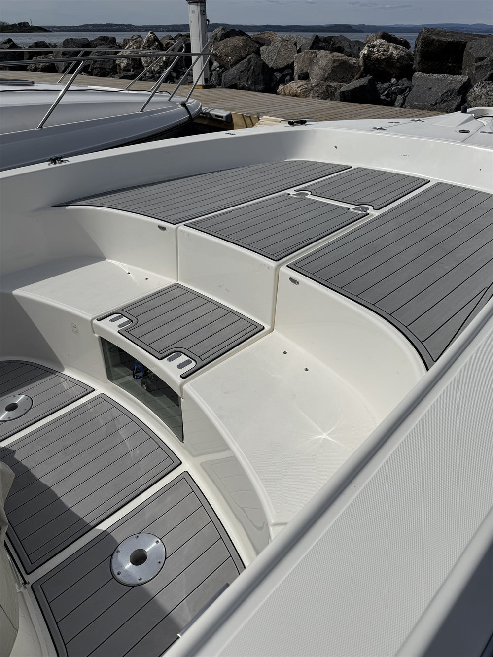 2005 White Shark 285 Swim Platform Cockpit Boat EVA Faux Flooring Pad Mat SeaDek MarineMat Gatorstep Style Self Adhesive