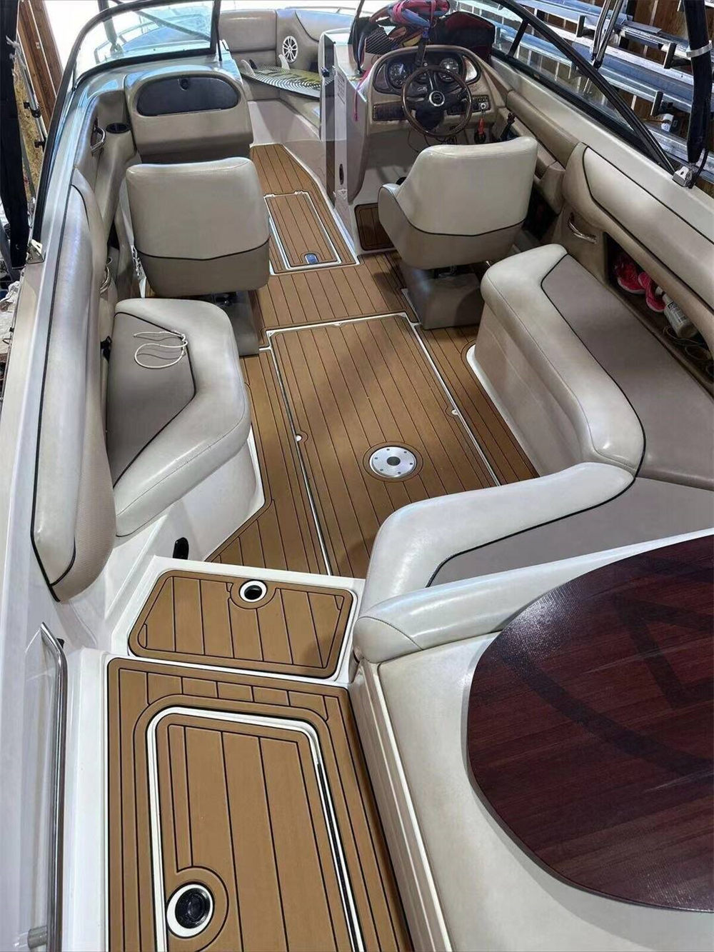 2001 Malibu 25 LSV Cockpit Pad Boat EVA Foam Faux Teak Deck Floor Mat Flooring