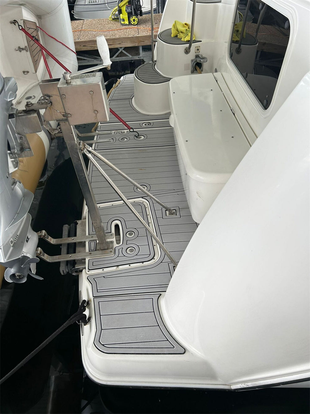 2006 Meridian 408 Swim Platform Step Pad Boat EVA Foam Faux Teak Deck Floor Mat