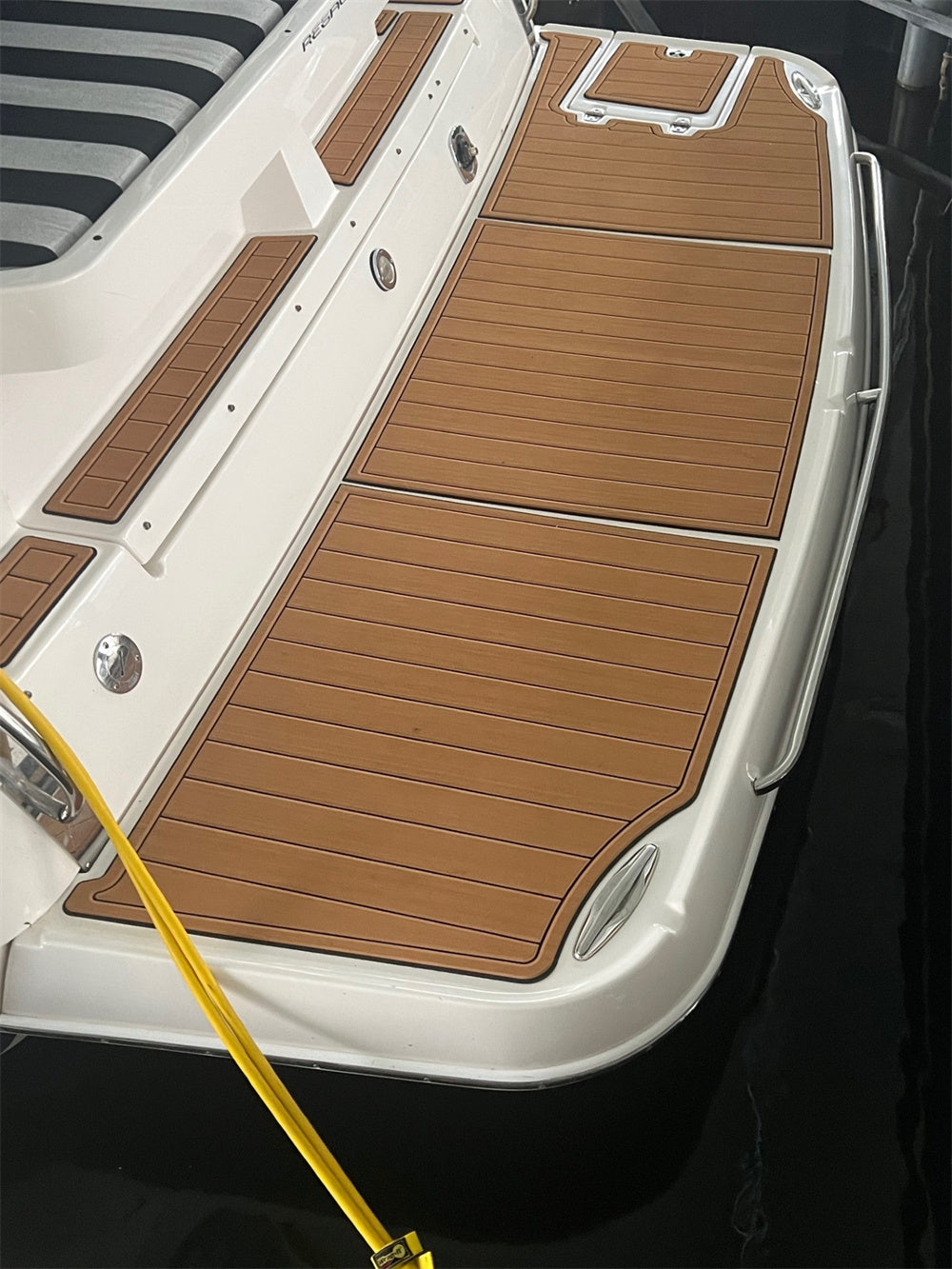 2004 Regal 3560 Swim Platform Cockpit Boat EVA Faux Foam Teak Floor Mat Seadek MarineMat Gatorstep Style Self Adhesive