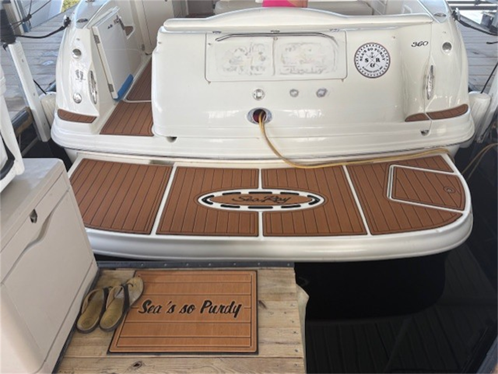 2002-2006 Sea Ray Sundancer 360 Swim Platform Cockpit Pad Boat EVA Teak Floor SeaDek MarineMat Gatorstep Style Self Adhesive
