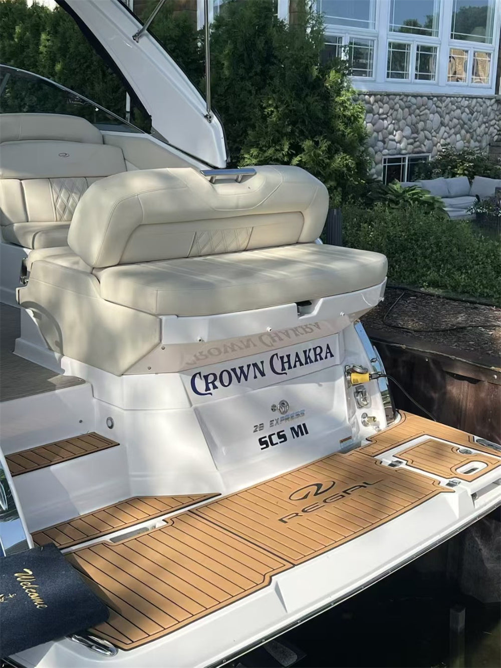 2019 Regal 28 Swim Step Cockpit Pad Boat EVA Foam Faux Teak Deck Floor Mat SeaDek MarineMat Gatorstep Style Self Adhesive