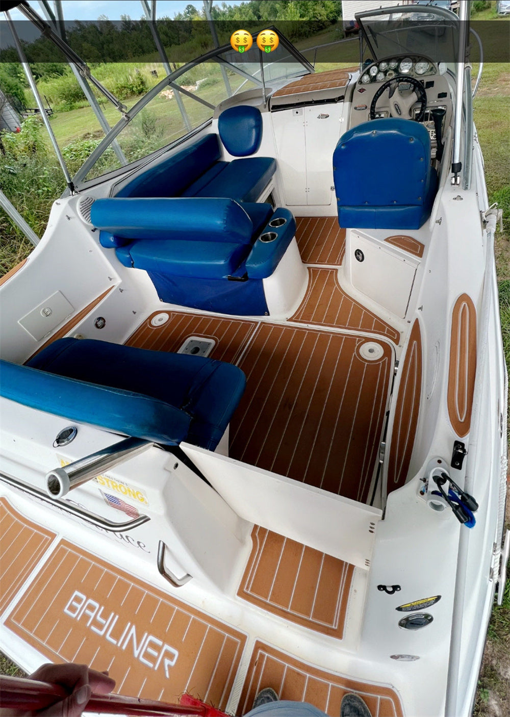 2003 Bayliner 245 SB Swim Platform Cockpit Bow Pad Boat EVA Teak Deck Floor Mat SeaDek MarineMat Gatorstep Style Self Adhesive