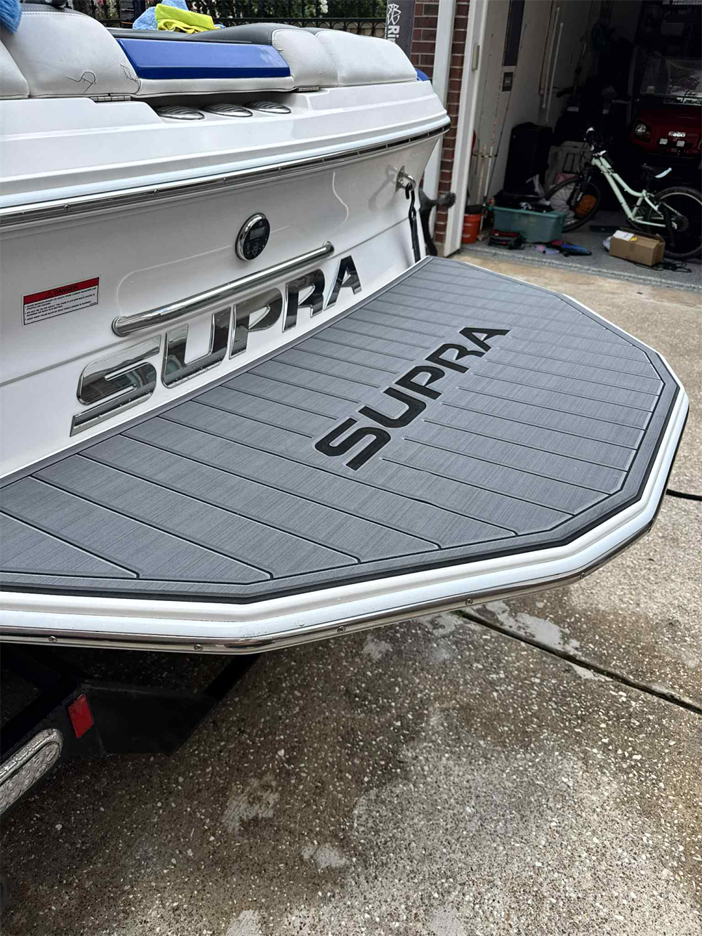 2012 Supra 22 Launch Swim Platform Step Boat Pad EVA Foam Faux Teak Deck Floor Mat SeaDek MarineMat Gatorstep Style Self Adhesive