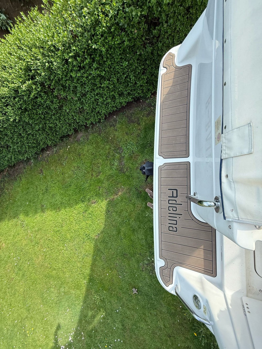 1998 Bayliner 2655 Swim Platform Cockpit Pad Boat EVA Faux Teak Deck Floor Mat SeaDek MarineMat Gatorstep Style Self Adhesive