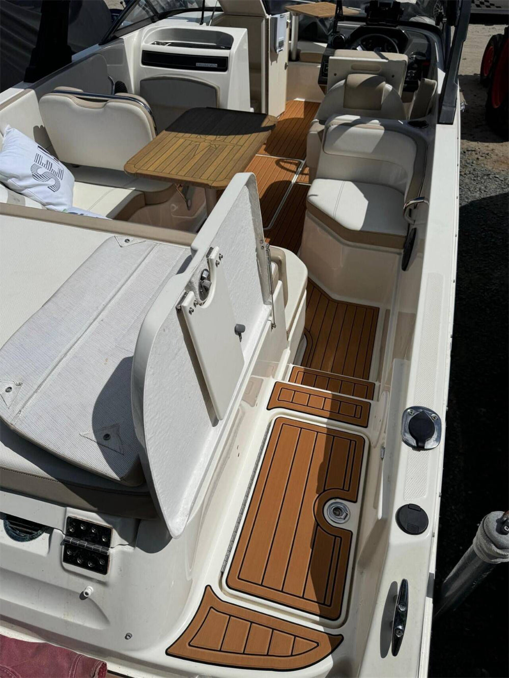 2016 Bayliner VR6 Swim Platform Cockpit Pad Boat EVA Teak Deck Floor Mat Flooring Foam SeaDek MarineMat Style Self Adhesive