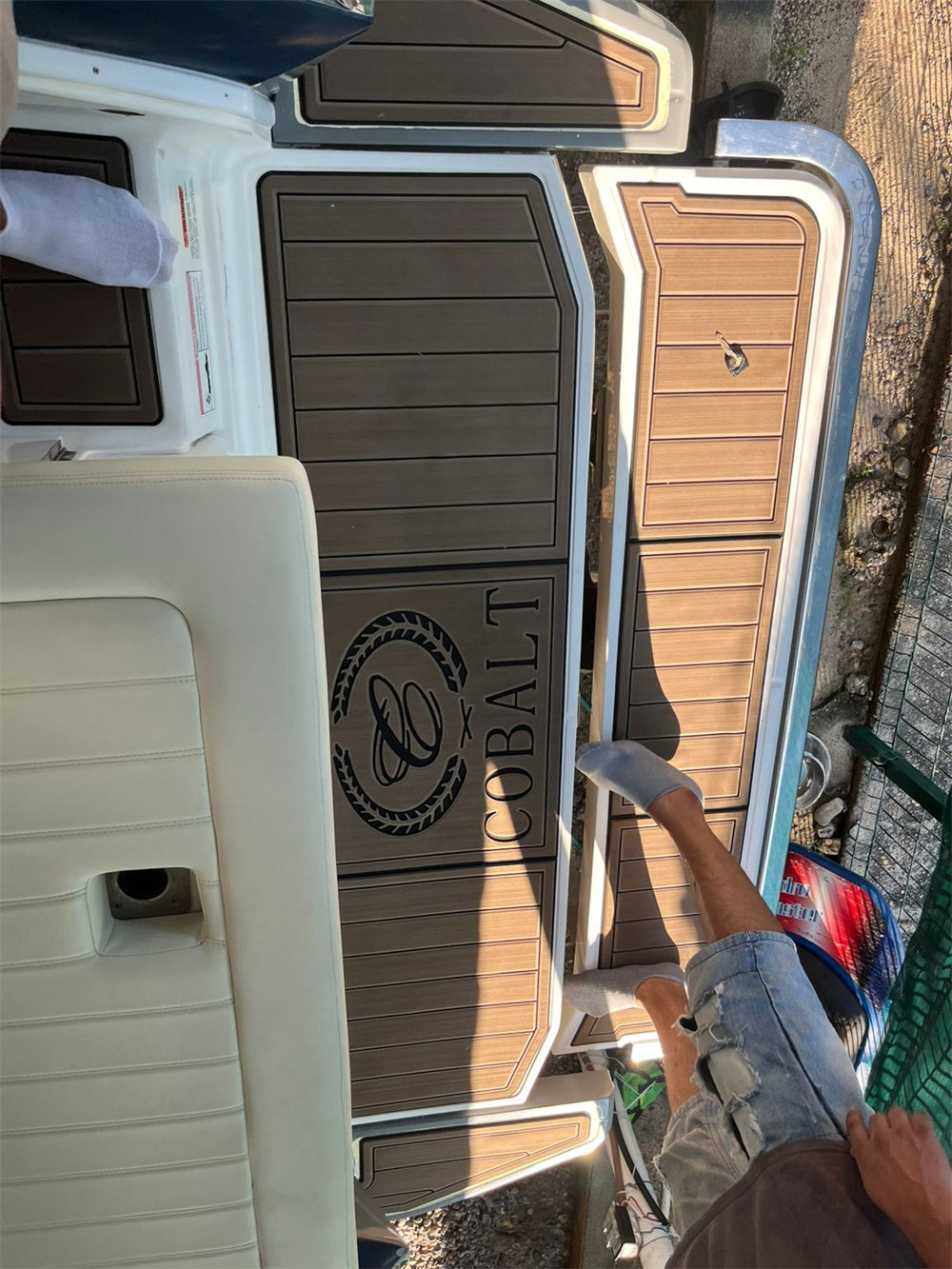 2013 Cobalt A28 Swim Platform Cockpit Pad Boat EVA Foam Teak Deck Floor Mat Seadek Gatorstep Style Self Adhesive