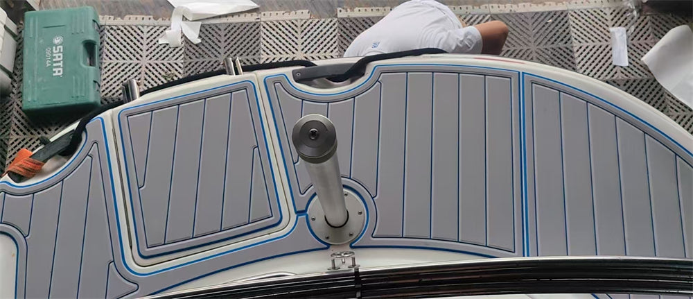 2008 SeaDoo Islandia Swim Platform Cockpit Pad Boat EVA Foam Faux Teak Deck Floor Mat SeaDek MarineMat Gatorstep Style Self Adhesive