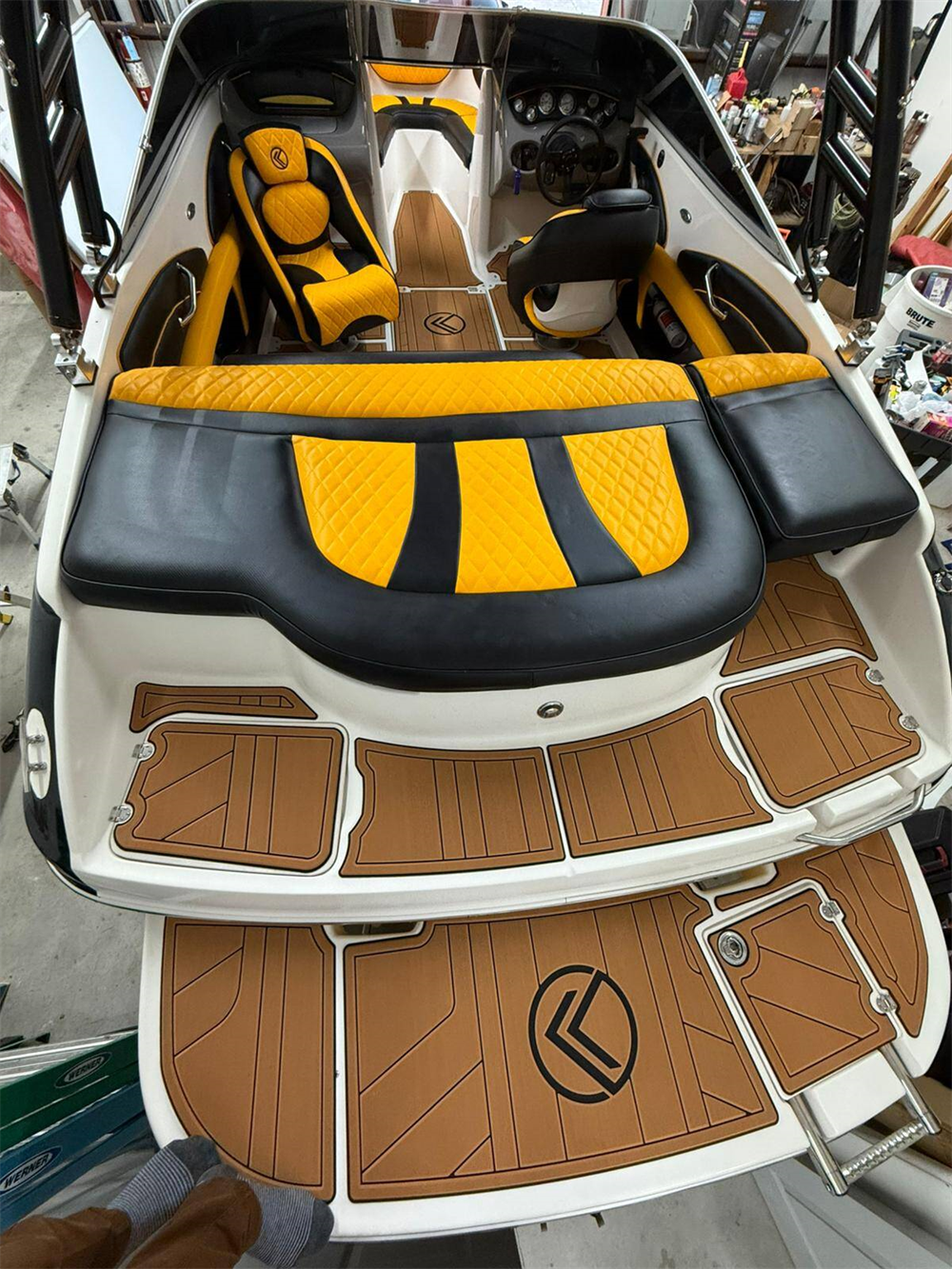 2004 Chaparral 204 SSI Swim Platform Cockpit Pad Boat EVA Faux Teak Floor Mat SeaDek MarineMat Gatorstep Style Self Adhesive
