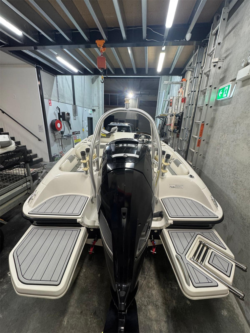 2016 Bayliner Element XL Swim Platform Cockpit Boat Pad EVA Foam Faux Teak Deck Floor Mat SeaDek MarineMat Gatorstep Style Self Adhesive