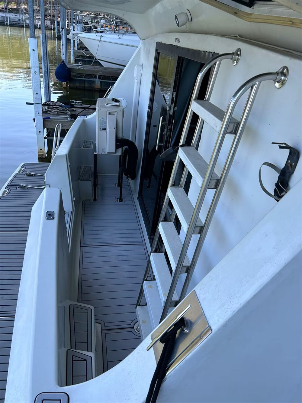 1992 Bluewater 48 Swim Platform Pad Boat EVA Foam Faux Teak Deck Flooring Mat Seadek MarineMat Gatorstep Style Self Adhesive