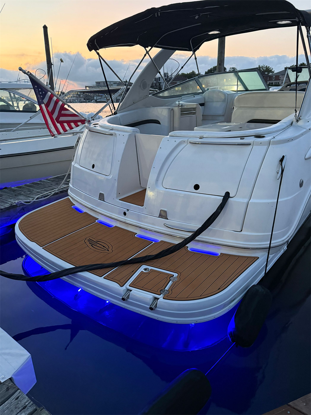 2001 Chaparral 320 Signature Swim Platform Cockpit Pad Boat EVA Foam Faux Teak Deck Floor Mat SeaDek MarineMat Gatorstep Style Self Adhesive
