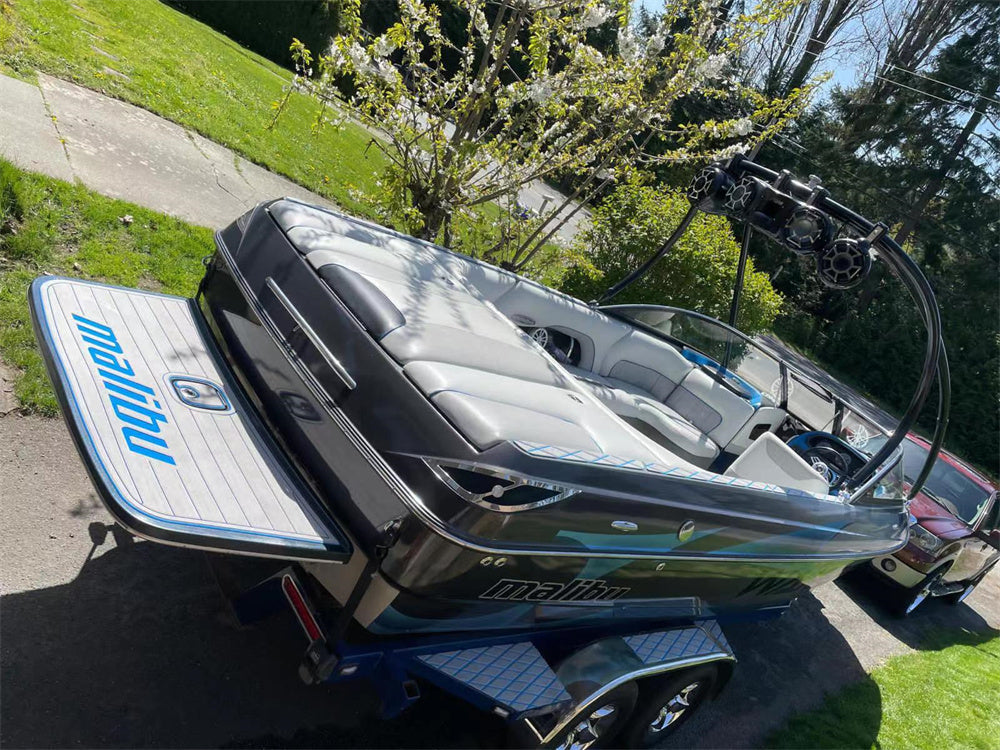 2005 Malibu 23 LSV Swim Platform Cockpit Pad Boat EVA Faux Teak Deck Floor Mat SeaDek MarineMat Gatorstep Style Self Adhesive