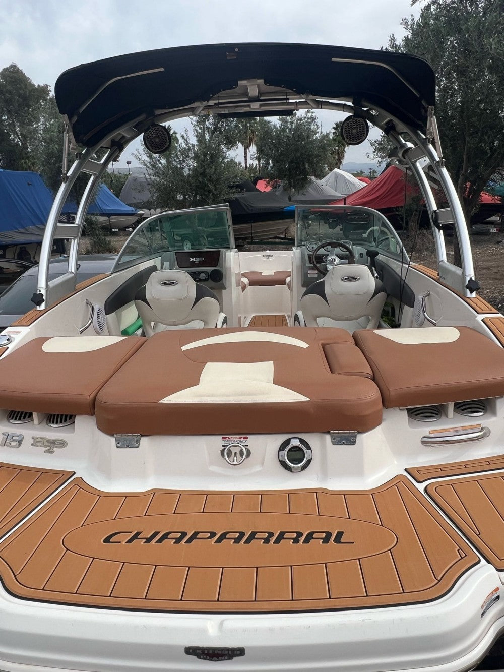 2013 Chaparral 19 H20 Swim Step Cockpit Boat EVA Faux Foam Teak Deck Floor Pad SeaDek MarineMat Style Self Adhesive