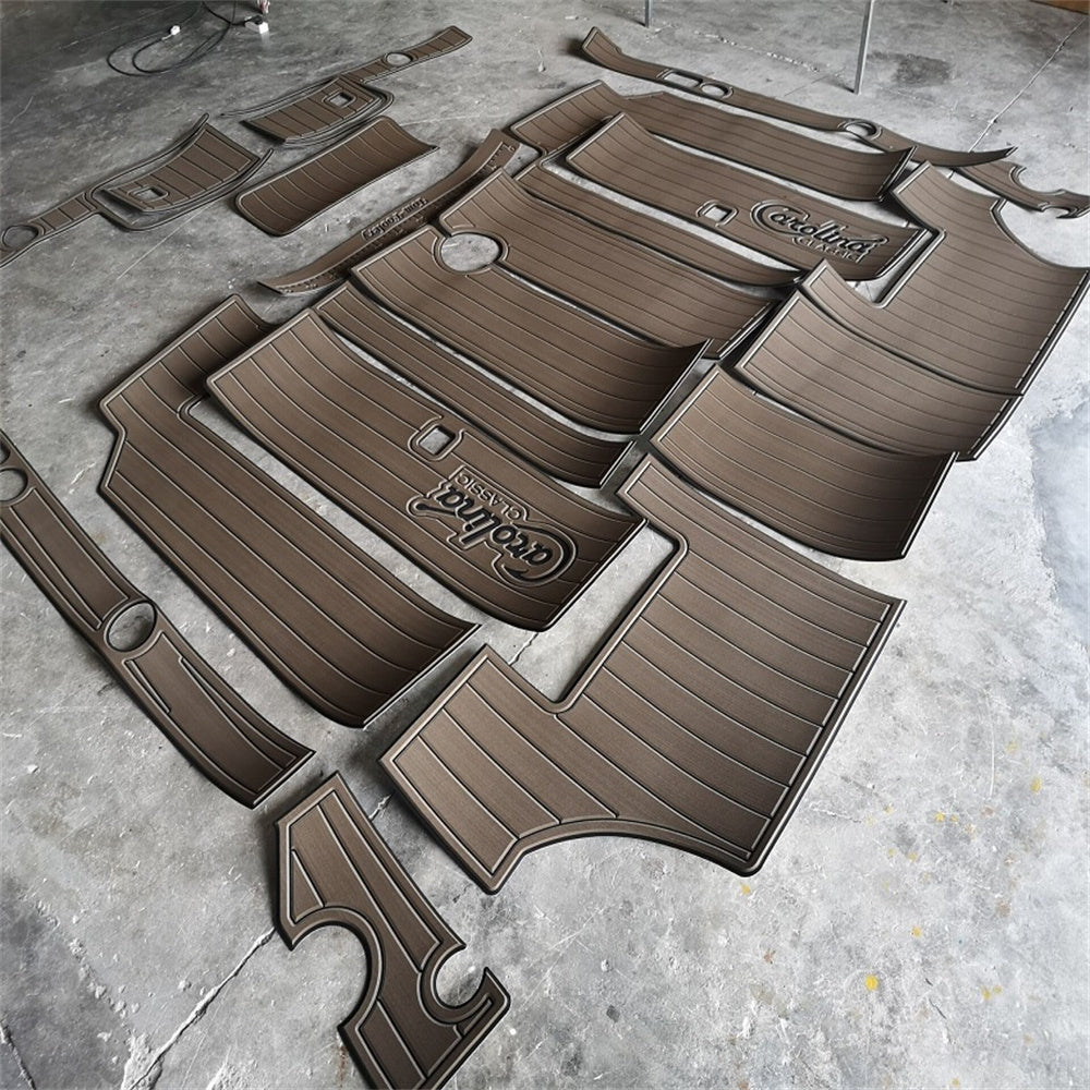 1998 Carolina Classic 28 Cockpit Pad Boat EVA Foam Faux Teak Deck Floor Mat SeaDek MarineMat Gatorstep Style Self Adhesive