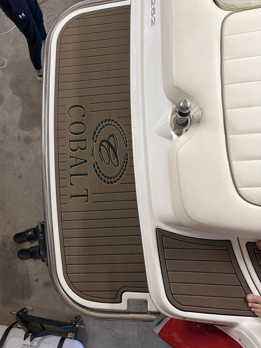 2007 Cobalt 252 Swim Platform Cockpit Boat EVA Faux Teak Deck Floor Pad Mat SeaDek MarineMat Gatorstep Style Self Adhesive