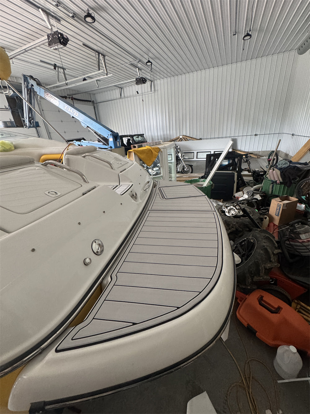 2011 Crownline 270 BR Swim Platform Cockpit Pad Boat EVA Foam Faux Teak Deck Floor Mat Seadek MarineMat Gatorstep Style Self Adhesive