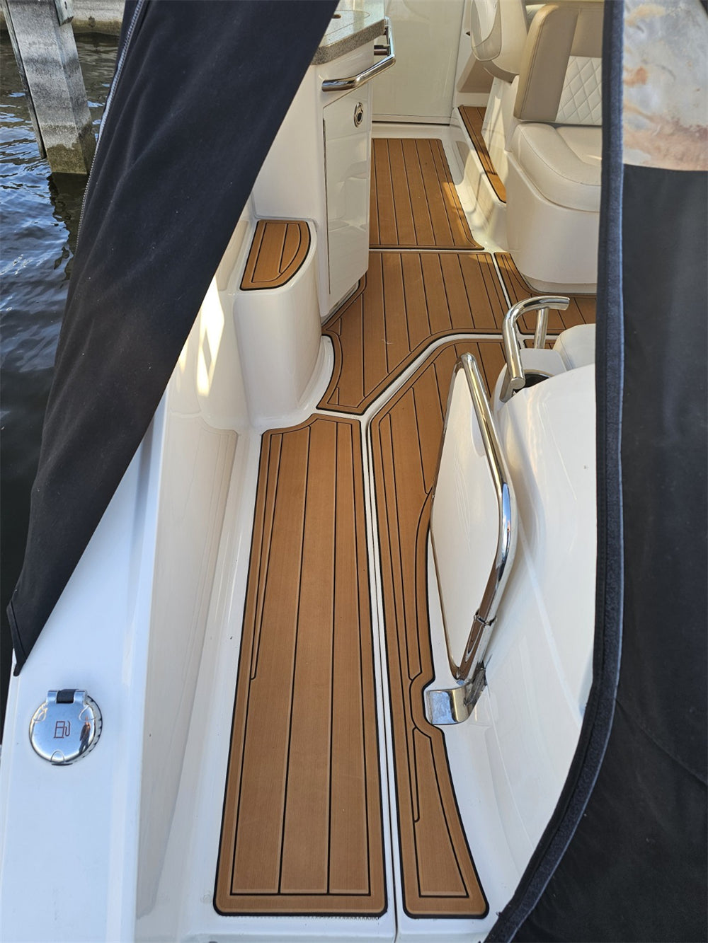 2011 Chaparral 330 Signature Swim Platform Cockpit Boat EVA Faux Floor Pad Mat SeaDek MarineMat Gatorstep Style Self Adhesive