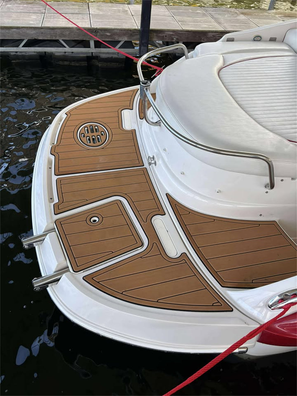 2006 Monterey 268SS Swim Platform Cockpit Pad Boat EVA Foam Faux Teak Deck Floor Mat SeaDek MarineMat Gatorstep Style Self Adhesive