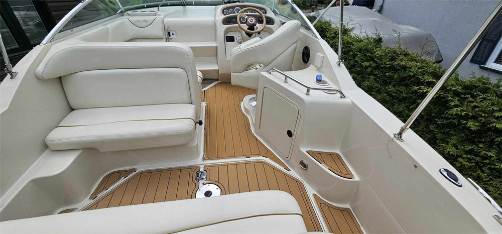 2001 Sea Ray 240 Sundancer Swim Platform Cockpit Pad Boat EVA Teak Floor Mat Seadek MarineMat Gatorstep Style Self Adhesive