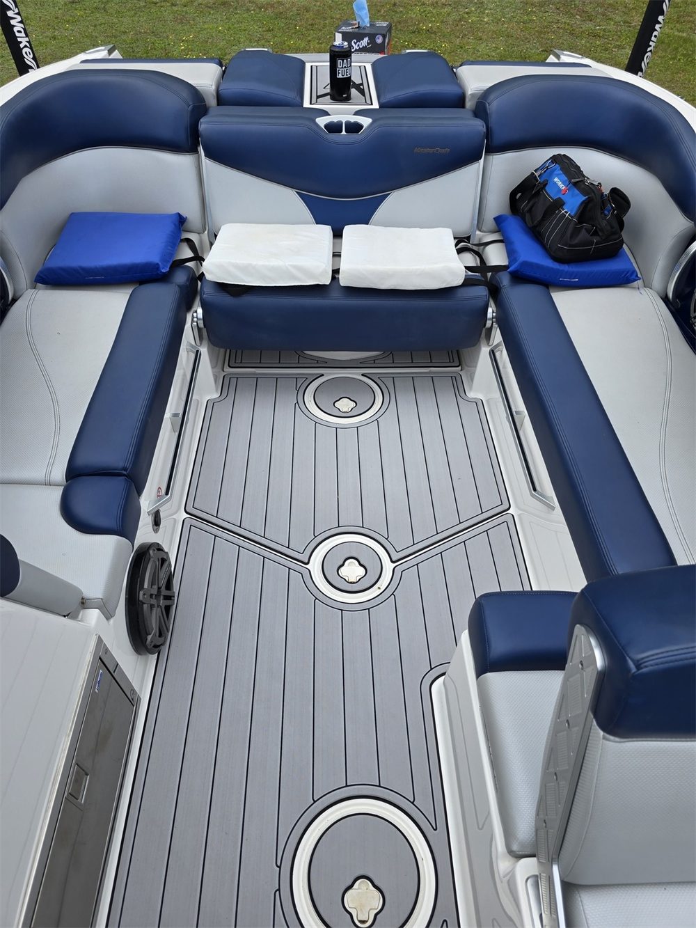 2018 Mastercraft X26 Cockpit Pad Boat EVA Foam Faux Teak Deck Floor Mat Seadek MarineMat Gatorstep Style Self Adhesive