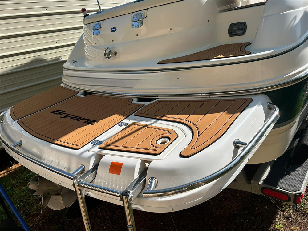 2006 Bryant 255 Swim Platform Cockpit Pad Boat EVA Foam Faux Teak Deck Floor Mat SeaDek MarineMat Gatorstep Style Self Adhesive