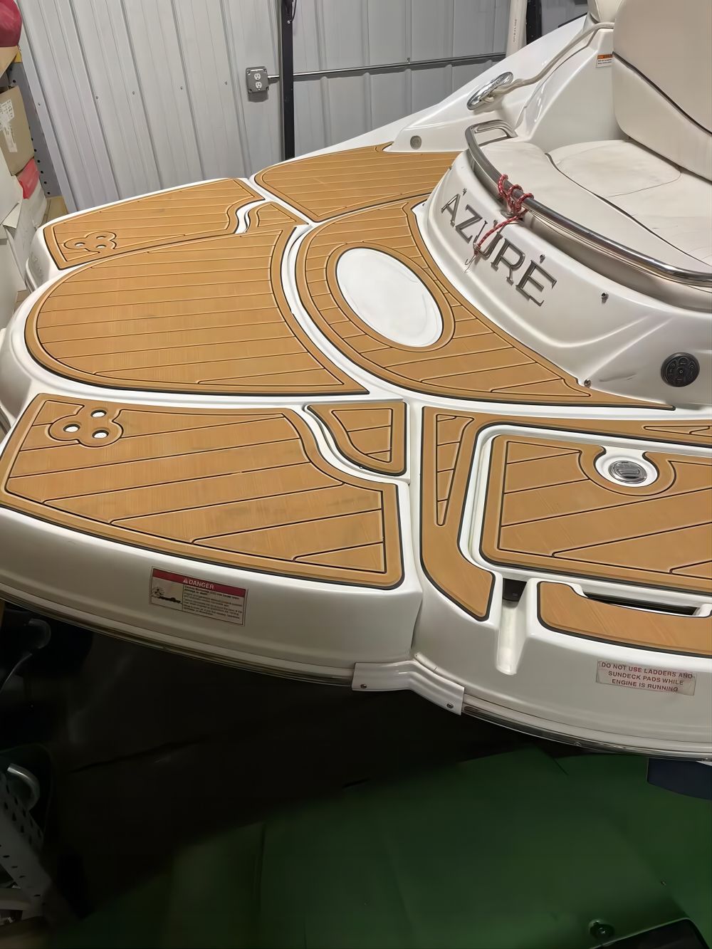 Azure 240 Swim Platform Step Pad Boat EVA Foam Faux Teak Deck Floor Mat Flooring SeaDek MarineMat Gatorstep Style Self Adhesive