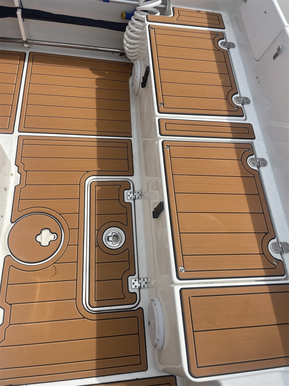 2021 Sea Hunt Ultra 275 Swim Platform Cockpit Boat EVA Foam Faux Teak Deck Floor Mat Pad SeaDek MarineMat Style Self Adhesive