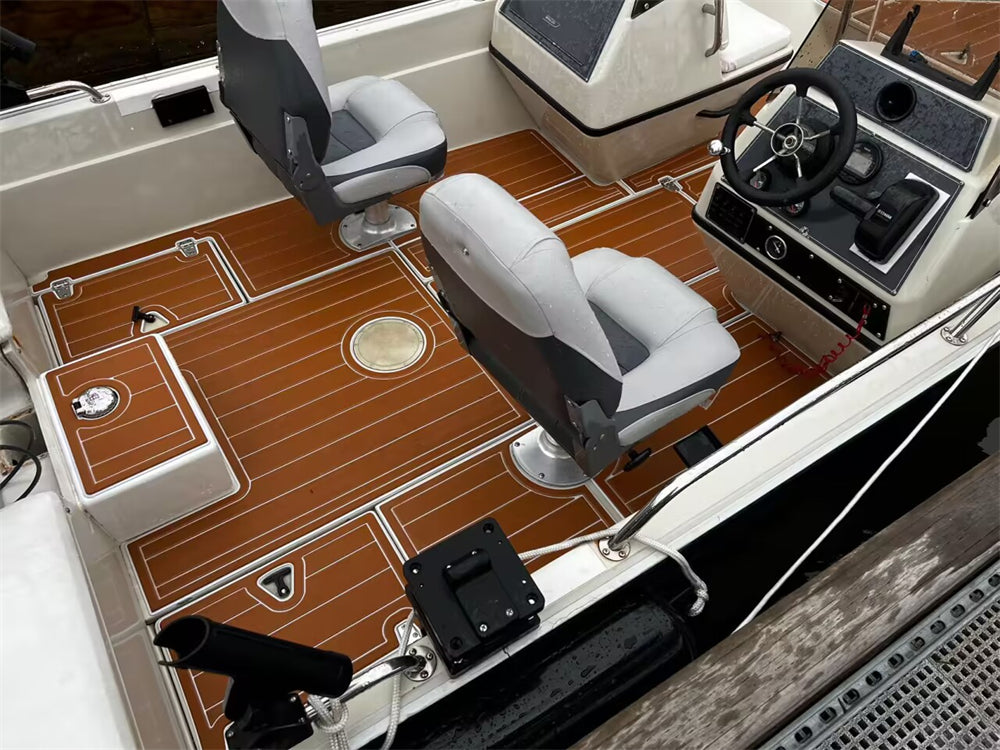 1996 Boston Whaler 16SL Cockpit Mat Boat EVA Foam Teak Flooring Pad SeaDek MarineMat Gatorstep Style Self Adhesive